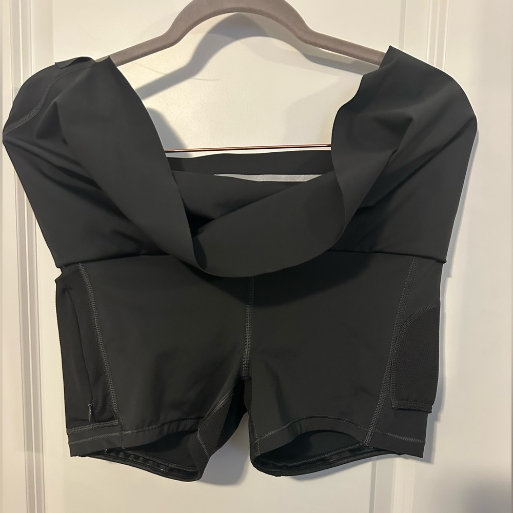 Athleta Black Athletic Skort with Silver Waistband Detail - Picture 3 of 7
